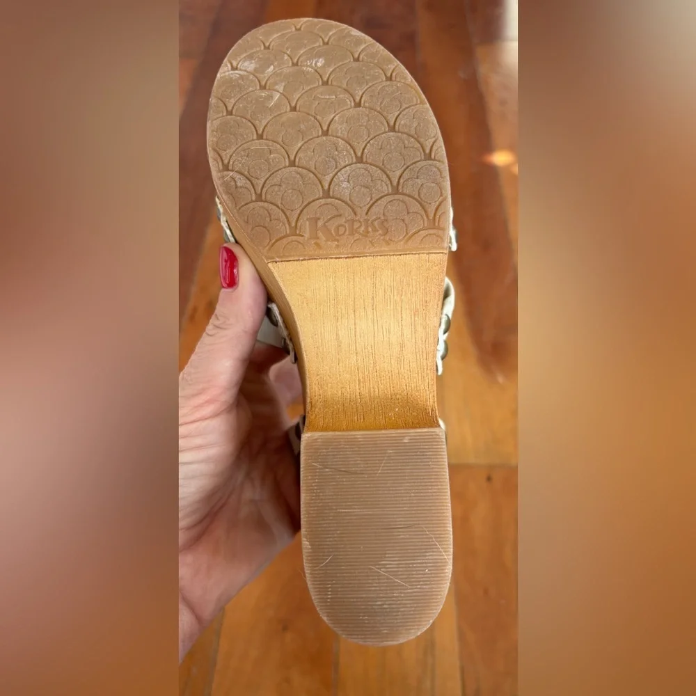 Kork’s Off White Dawson Wedge Sandals Size‎ 9 New Without Box